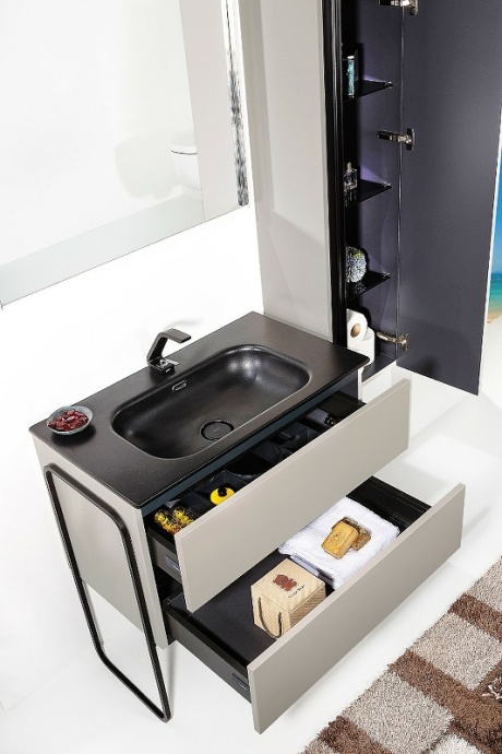 Тумба под раковину Armadi Art Vallessi 100 бежевый матовый 837-100-C mat - 14