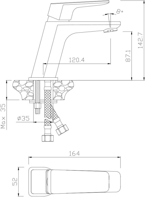 Смеситель Olive'S Aragon 10100AN для раковины - 1