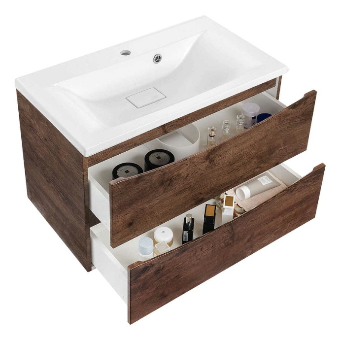 Тумба с раковиной Vincea Mia 90 темное дерево - 1