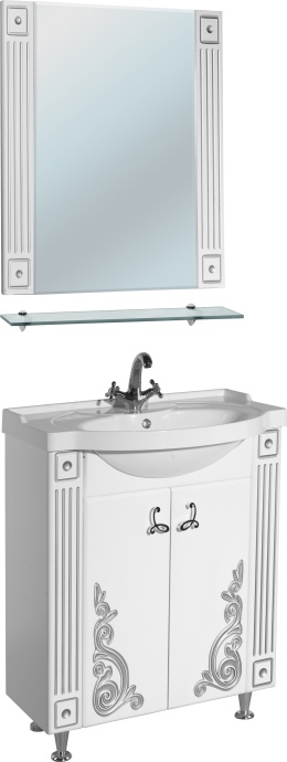 Зеркало Bellezza Венеция Люкс 75 белое патина серебро 4617600000390 - 1