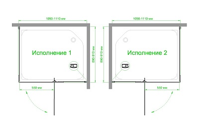 Душевой уголок Royal Bath HPVD 110х90 профиль черный стекло прозрачное RB9110HPVD-T-BL - 3