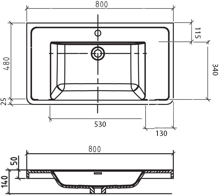 Мебель для ванной BelBagno Ancona-N 80 rovere more подвесная - 4