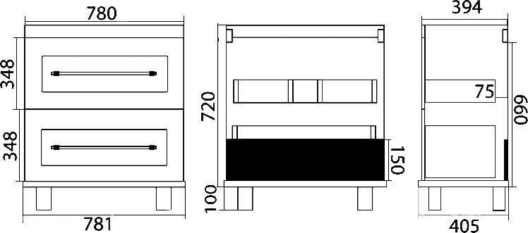 Тумба с раковиной Misty Марта 80 темный бетон - 7