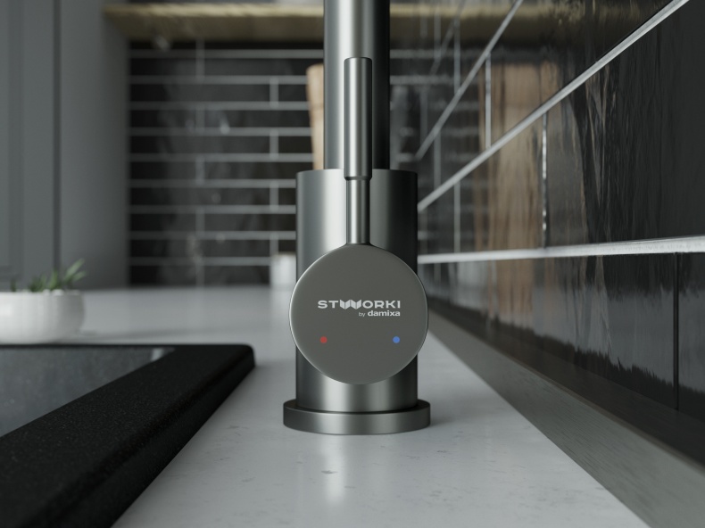 Смеситель для кухни STWORKI by Damixa HSTW07000 никель, однорычажный, с поворотным изливом, с аэратором, матовый - 4