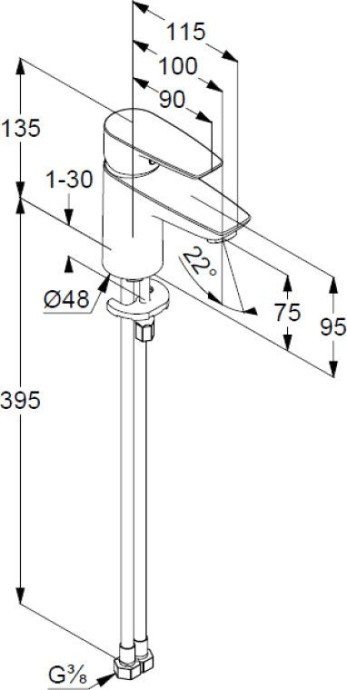 Смеситель для раковины Kludi Pure&solid хром  340280575 - 5