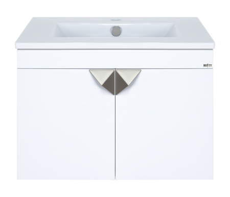 Тумба с раковиной Misty Сахара 60 белая глянцевая УТ000011603 - 0