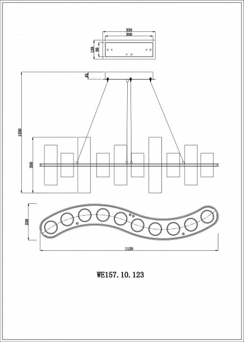 Подвесная люстра Wertmark Paula WE157.10.123 - 1