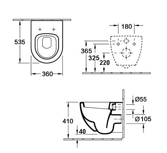 Унитаз подвесной Esbano Amapola с сиденьем микролифт, черный матовый  ESUPAMAPNBM - 2