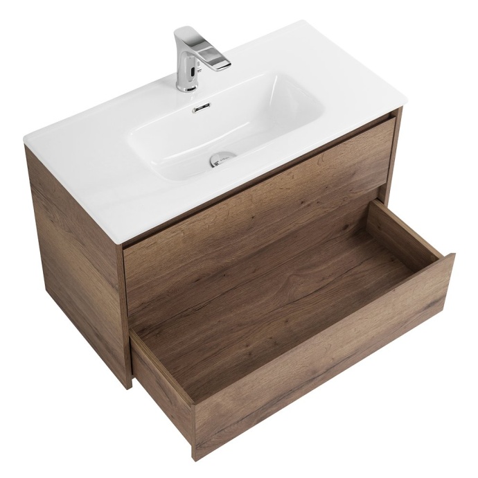 Тумба с раковиной Belbagno Kraft 39 80 темное дерево - 7