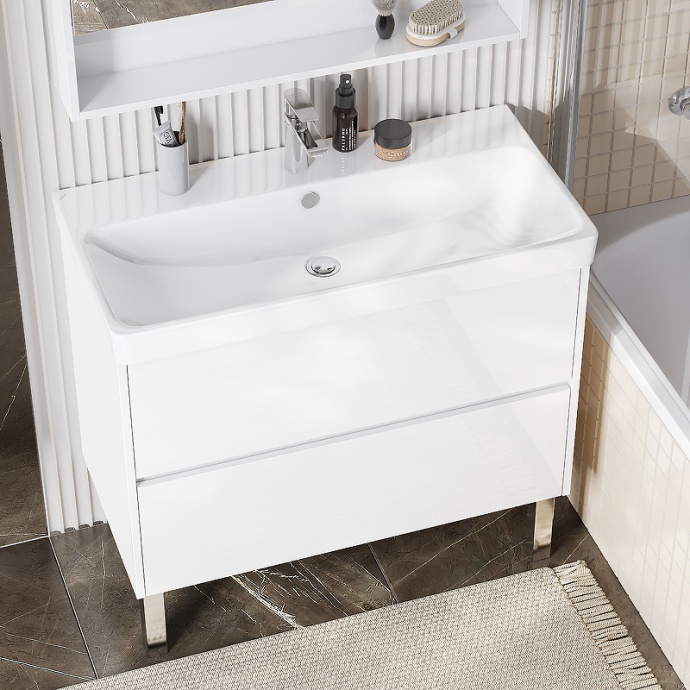 Тумба с раковиной Aquaton Сканди 90 белый 1A2519K0SD010 - 4