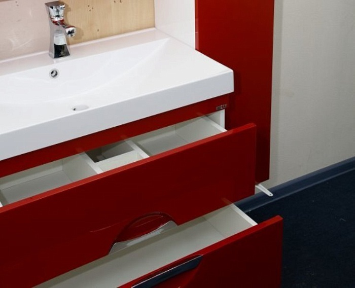 Тумба под раковину Misty Жасмин 90 красная глянцевая П-Жас01090-041П2Я - 1