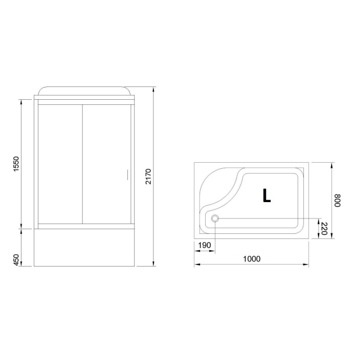 Душевая кабина Royal Bath BP 100х80 L профиль хром стекло матовое с гидромассажем RB8100BP2-M-CH-L - 4