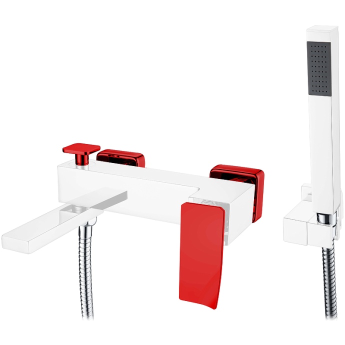 Смеситель для ванны Boheme Q хром - красный 143-CRR.2 - 0