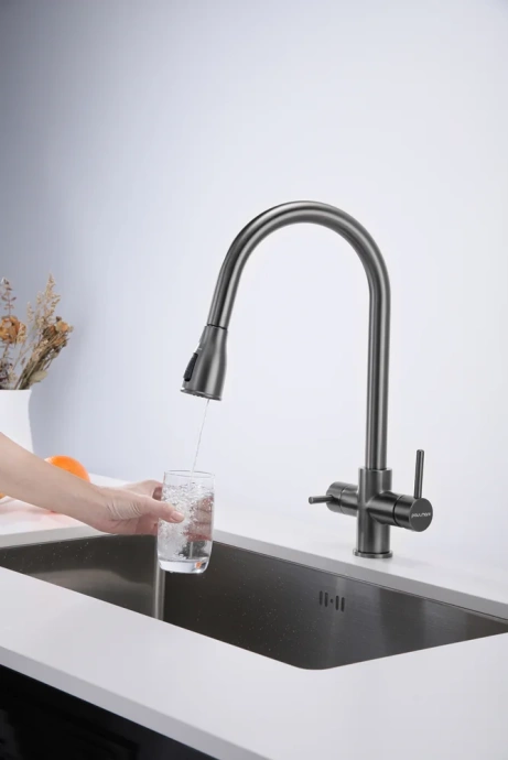 Смеситель для кухни Paulmark Lange темный хром La214212-GM - 2