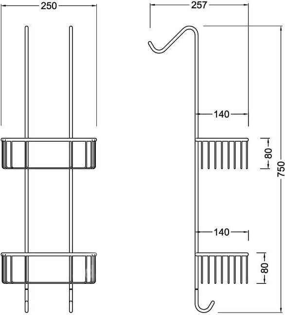 Полка двойная Timo Nelson 150084/00 хром - 1
