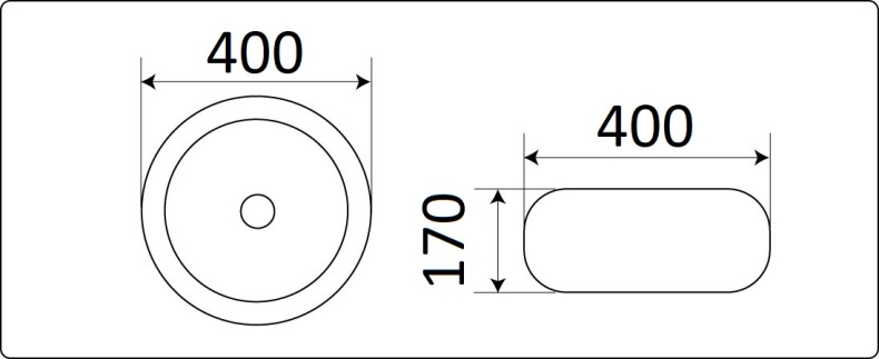 Раковина накладная CeramaLux NC 40 см белый/серебро  C1062 - 2