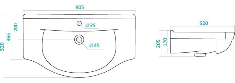 Тумба с раковиной Style Line Канна 90 белая - 9