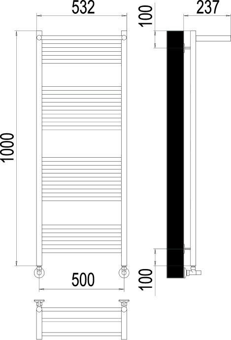 Водяной полотенцесушитель Terminus Аврора П20 500х1000 с полкой Хром 4670078529442 - 2