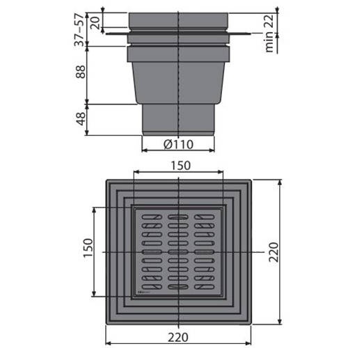 Душевой трап AlcaPlast   APV11 - 1