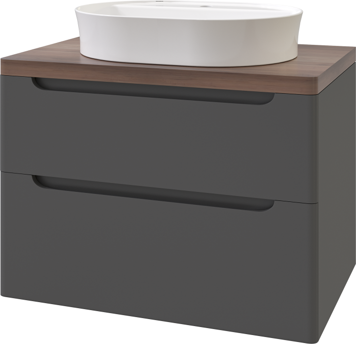Тумба с раковиной STWORKI Берген 80 серая с темной столешницей, Bocchi Slim Line 1600-001-0126 568177 - 7