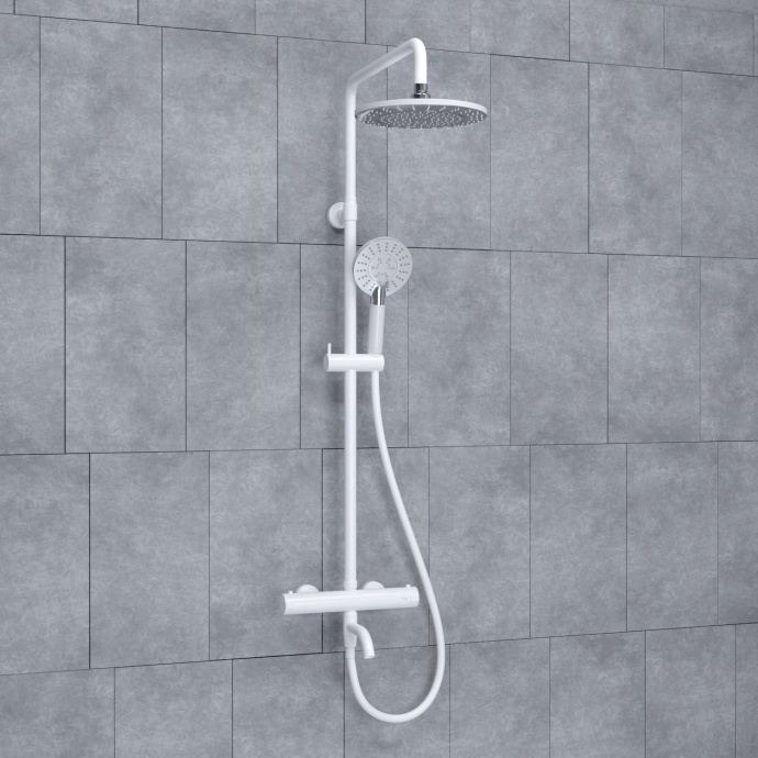 Душевая система WasserKraft 22.5 с термостатом белый матовый - хром A188.067.058.WM Thermo - 1