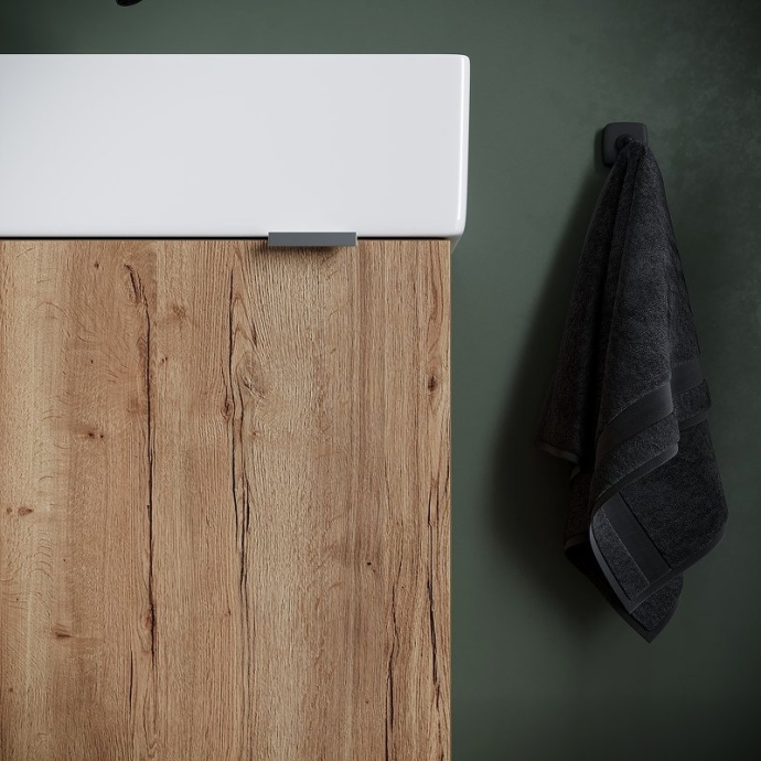 Тумба под раковину подвесная левая Sancos Mini 37 светлое дерево MN35EGL - 3