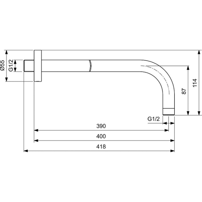 Кронштейн для верхнего душа Ideal Standard Ideal Rain черный матовый B9445XG - 4