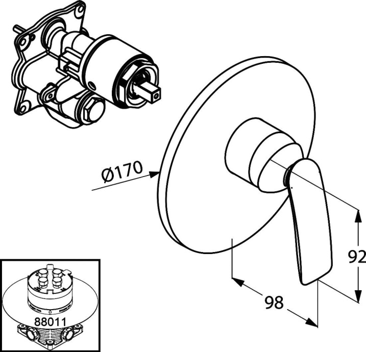 Смеситель для душа Kludi Balance белый, хром  526559175 - 1