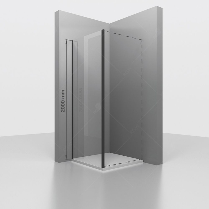 Боковая панель Rgw 120х200 черная стекло прозрачное 352253112-14 - 1