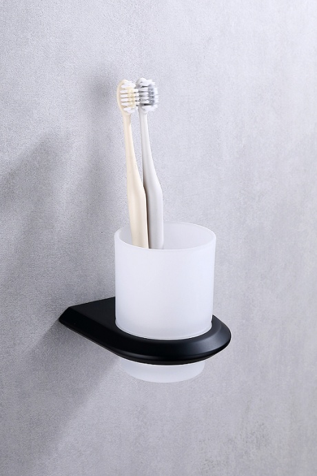 Стакан для зубных щеток Abber Nord черный матовый AA1556B - 1