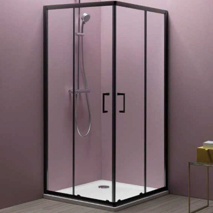Душевой уголок Kolpa San Eco Quat 90х90 черный стекло прозрачное 515280 - 0