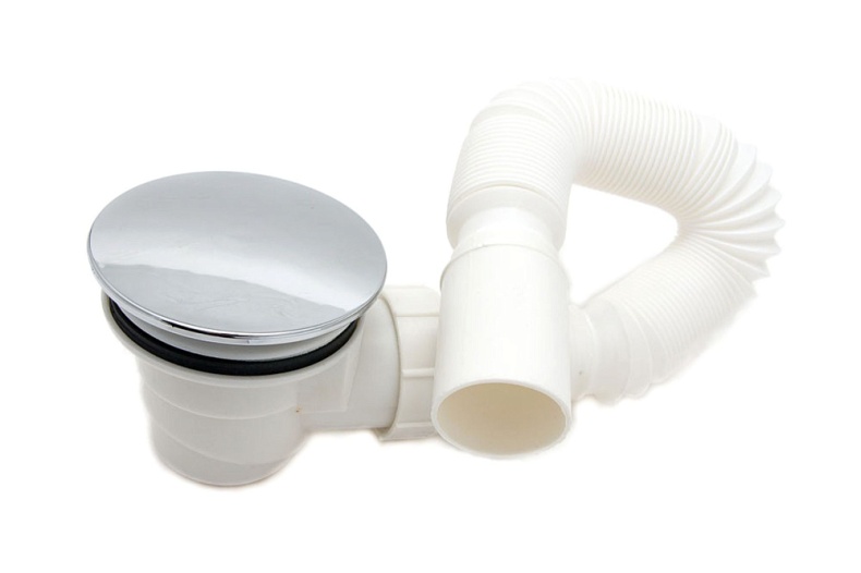 Сифон к низкому поддону с гофрой Royal Bath хром Sifon n/p+gofra - 0