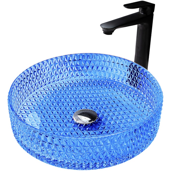 Накладная раковина Abber Glas 40 синяя AK2301DB - 0