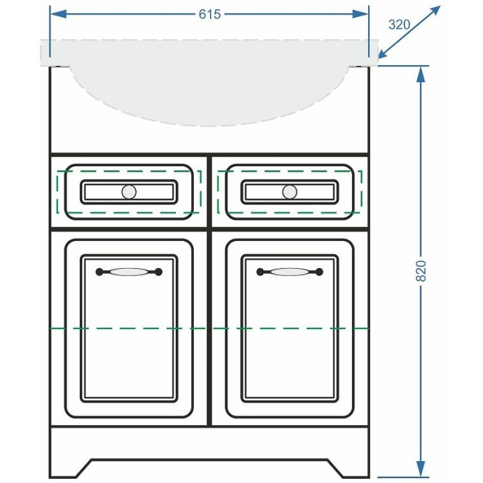 Тумба под раковину Stella Polar Кармела Байкал 65 белый SP-00000173 - 2
