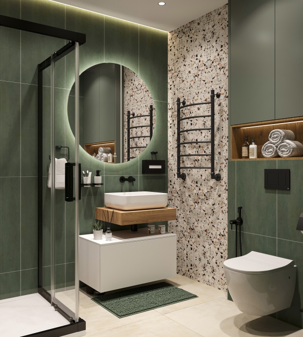 Столешница STWORKI Ольборг 60 дуб французский, без отверстий, с тумбой 80, с раковиной STWORKI Soul 1 белой 488968 - 2