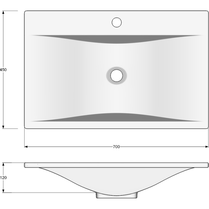 Раковина встраиваемая Stella Polar Pulsus 70 белая 4627173210485 - 2