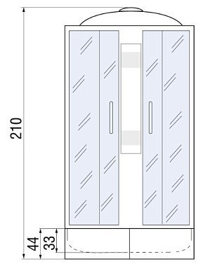 Душевая кабина с поддоном River Nara light Б/К XL 90/24 MT  10000006217 - 1