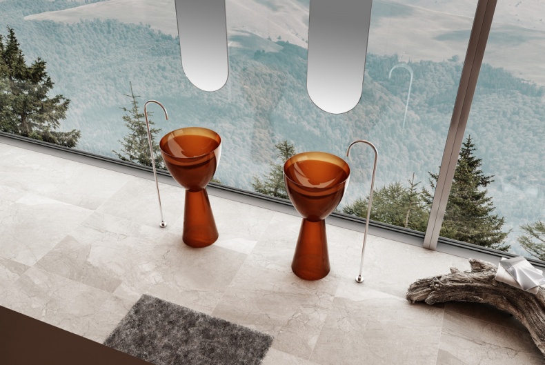 Раковина напольная ABBER Kristall 45 коричневый  AT2703Opal - 2