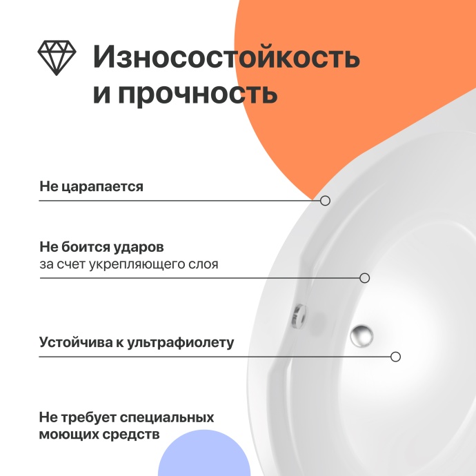 Акриловая ванна DIWO Архангельск 150x150 с каркасом 567997 - 2