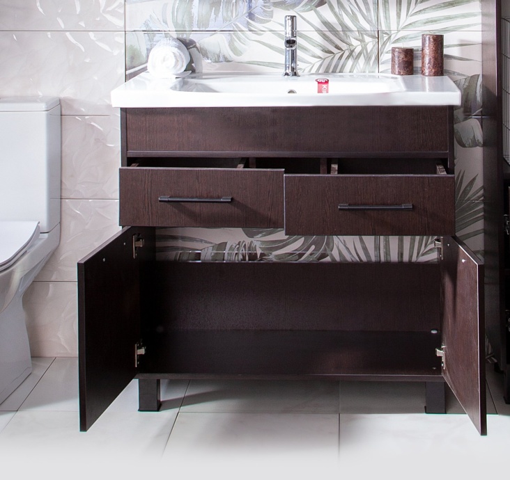 Тумба с раковиной Бриклаер Чили 90 венге С - 2