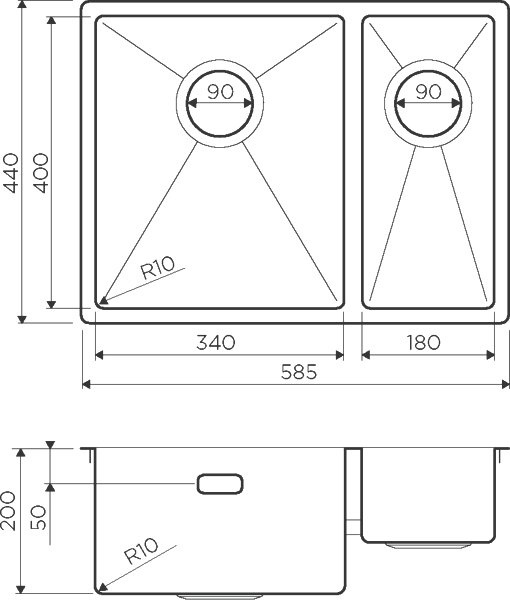 Мойка кухонная Omoikiri Taki 58-2-U/IF L 4993768 - 4
