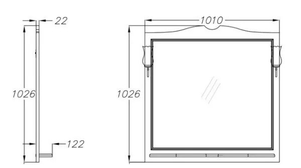 Зеркало Opadiris  Валери 105 белый матовый 00-00006750 - 2