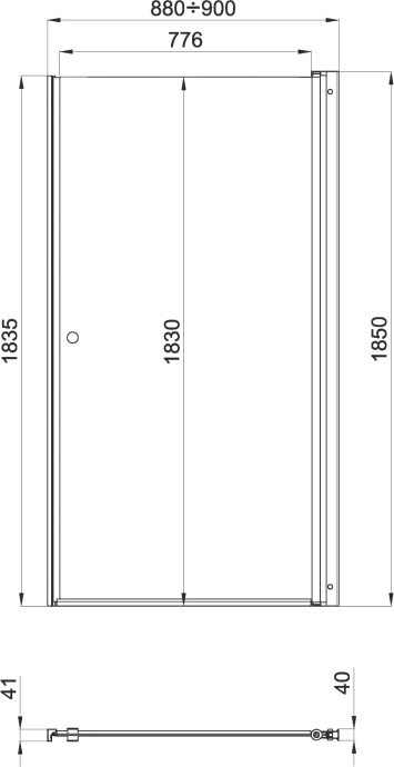 Душевая дверь в нишу DIWO Анапа 90х185, профиль хром глянец Щ0000055503 - 8