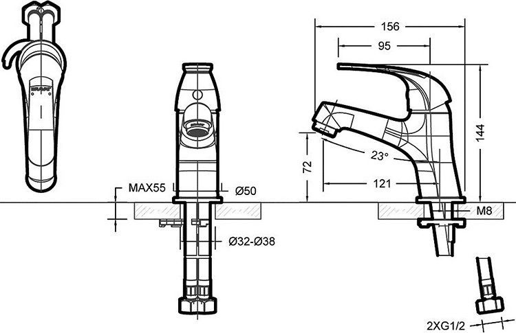 Смеситель Bravat Fit F1135188CP-RUS для раковины - 1