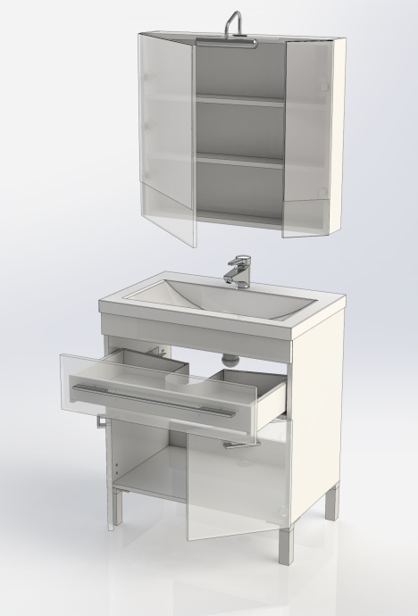 Мебель для ванной Aquanet Верона 75 белая, 1 ящик, 2 двери 182706 - 15