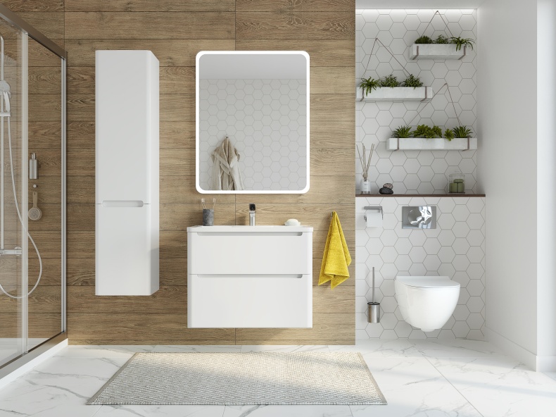 Тумба с раковиной STWORKI Монтре 80 белая 432024 - 1