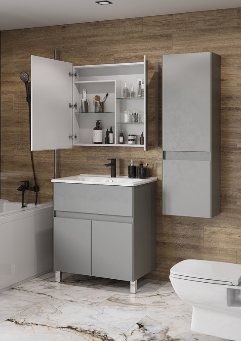 Тумба под раковину Aquaton Форест 75 серый матовый 1A278301FR4D0 - 7