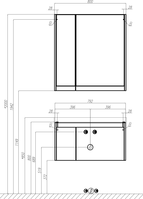 Зеркало-шкаф STWORKI Стокгольм 80 , навесной, белый, под дерево,
квадратный 1A227402SG010 - 6