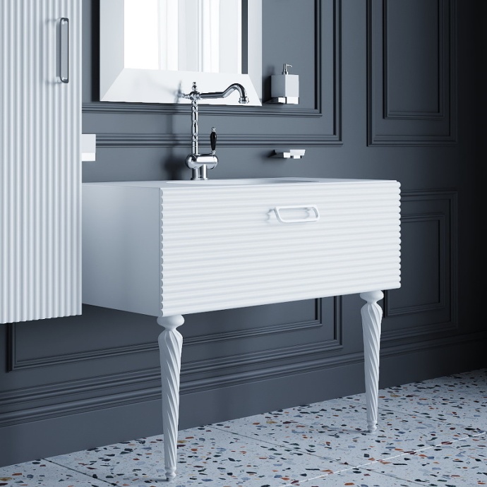 Тумба под раковину Armadi Art Vallessi Avangarde Linea 80 белый - хром 842-080-WCR - 3