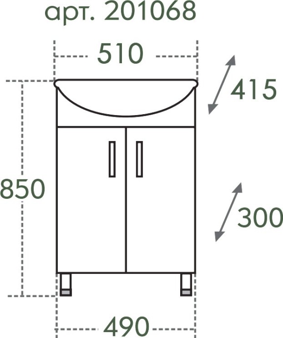 Тумба с раковиной СанТа Сити 50 - 10